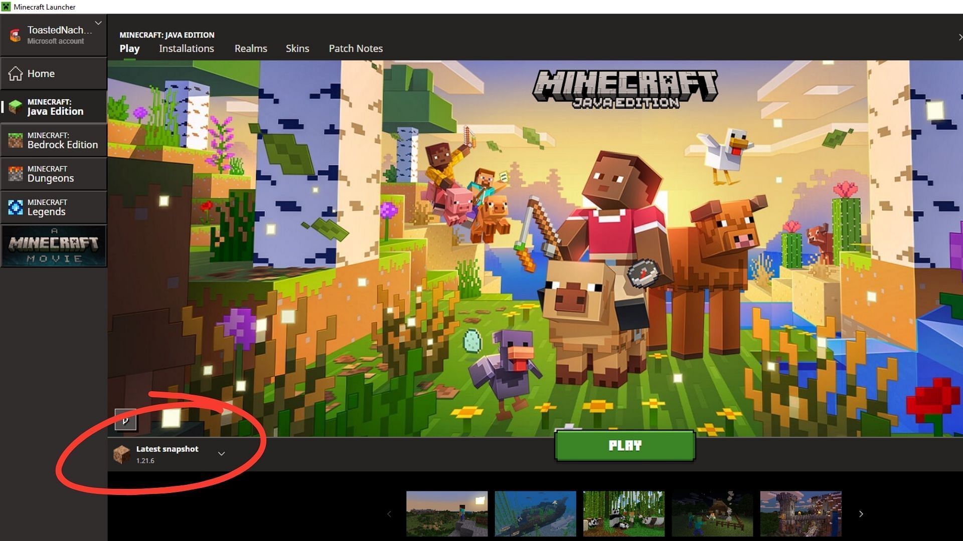 Head to the official launcher and download the Minecraft 1.21.6 update and experience the new features of the Chase the Skies game drop (Image via Sportskeeda Gaming || Mojang Studios)